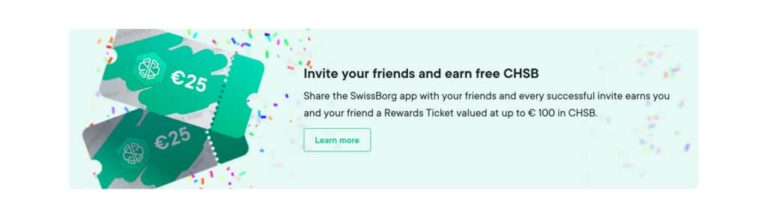 Earn free CHSB with Swissborg