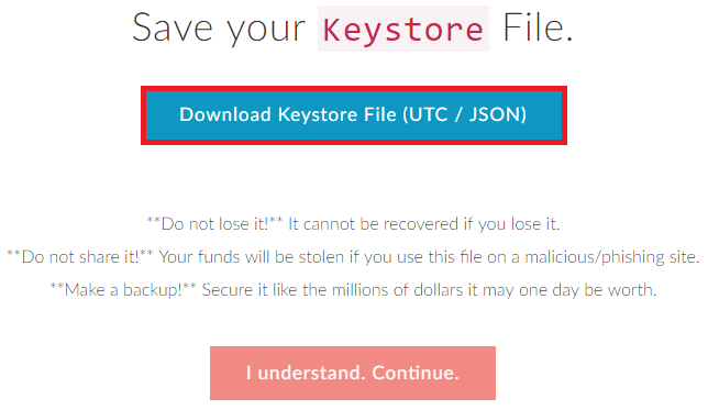 Yourcryptolibrary-download-the-keystore-file