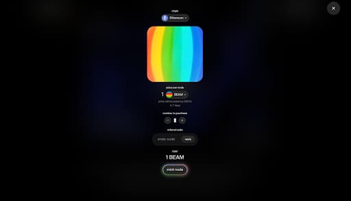 Beam New Node Mint Token